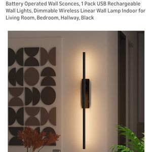 Black Wall Sconce with USB Rechargeable Feature